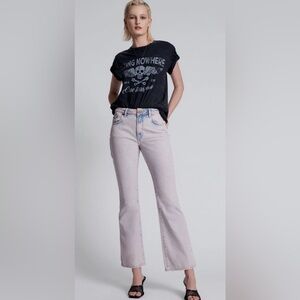 Charlie High Waist Slim Flared Denim Jeans - Pink Haze Size 26 NWOT